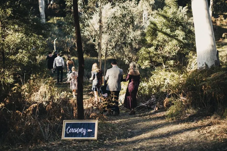 Guests walking down to the ceremony